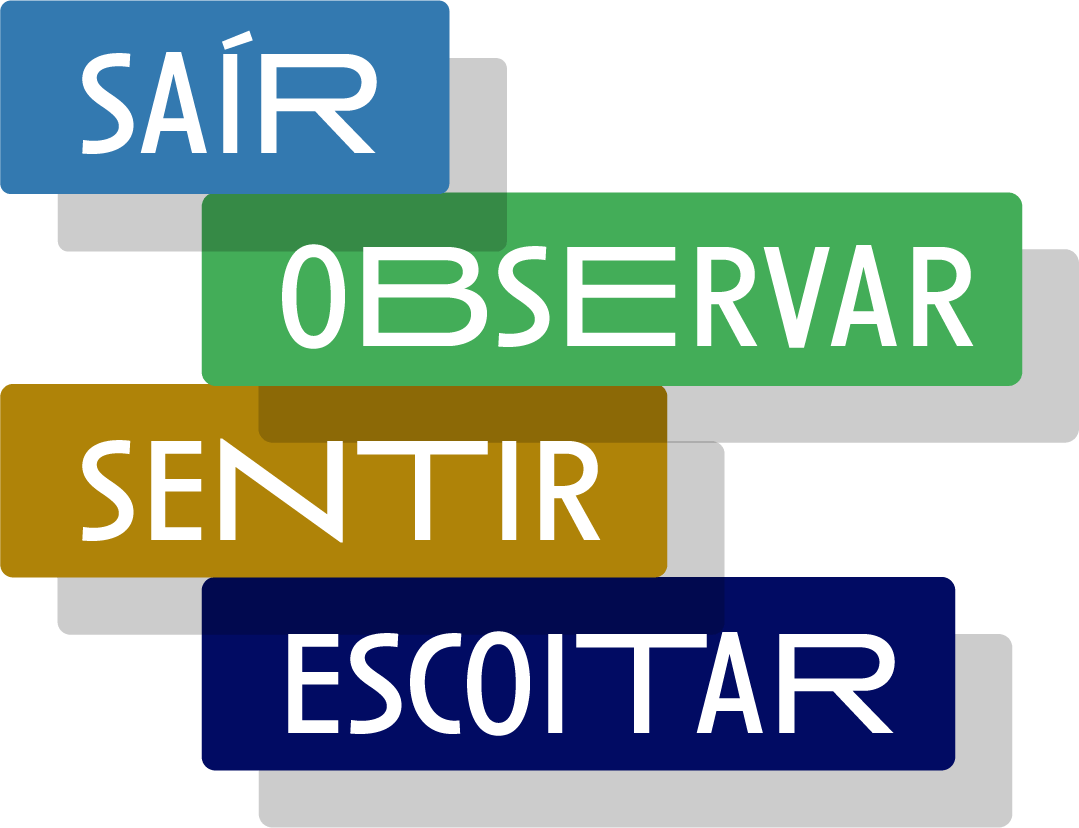 SAÍR + OBSERVAR + SENTIR + ESCOITAR